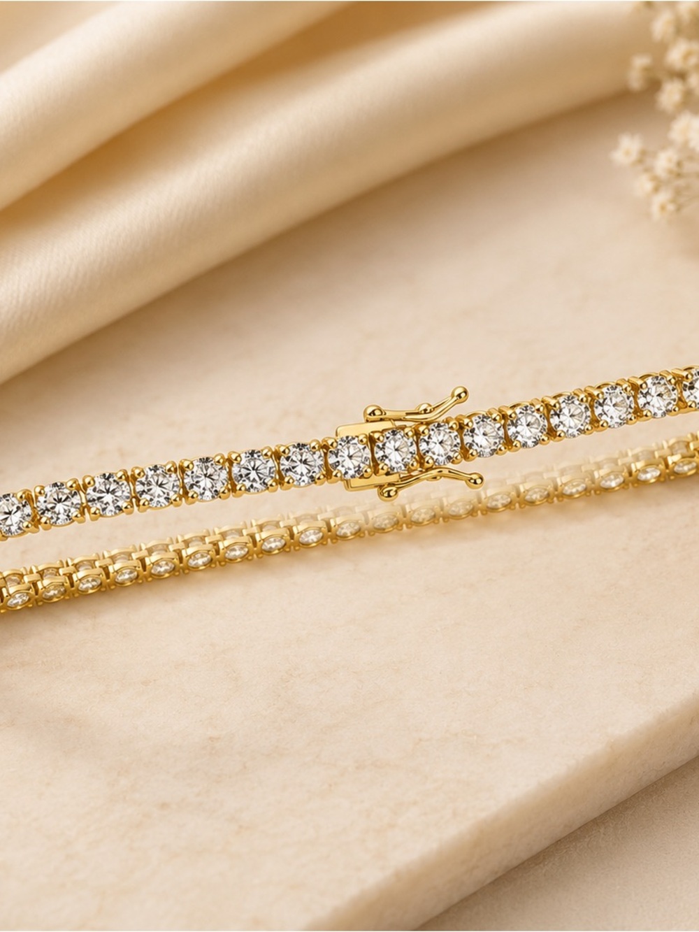 14K Gold Filled AAAAA CZ Tennis Bracelet - Women Jewelry. Stamped.
